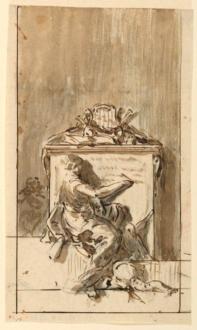 Schets voor een Monument om aan een Muur te Bevestigen door Domenico Mondo
