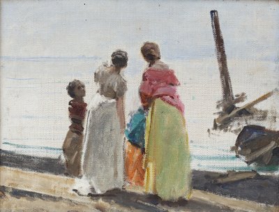 Figuren op het strand door Domenico Morelli