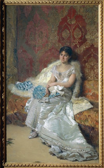 Portret van mevrouw Theresa Oneto Maglione door Domenico Morelli