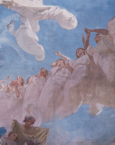De Hemelvaart, fresco door Domenico Morelli, plafond van de Koninklijke Kapel van Assunta, Koninklijk Paleis van Napels door Domenico Morelli