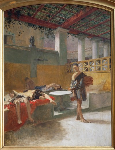Het Triclinium na de Orgie, ca. 1860 door Domenico Morelli