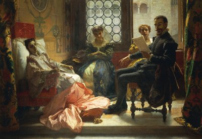 Torquato Tasso leest Bevrijde Jeruzalem voor aan Eleonora d
