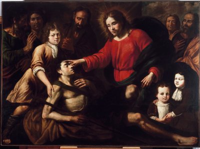 De genezing van de blinde door Domenico Parodi