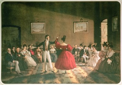 Dans in een salon in Buenos Aires, ca. 1831 door Domenico Pellegrini