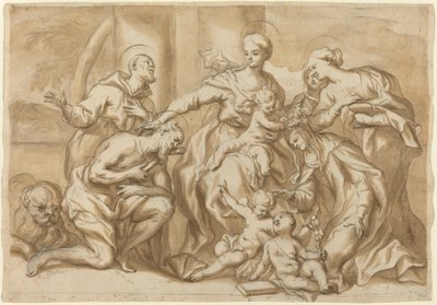 Madonna Omringd door Heiligen door Domenico Piola