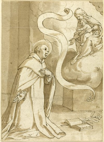 Visioen van Sint Dominicus door Domenico Piola