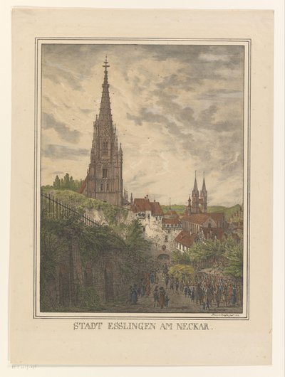 Gezicht op Esslingen bij Neckar door Domenico Quaglio (II)