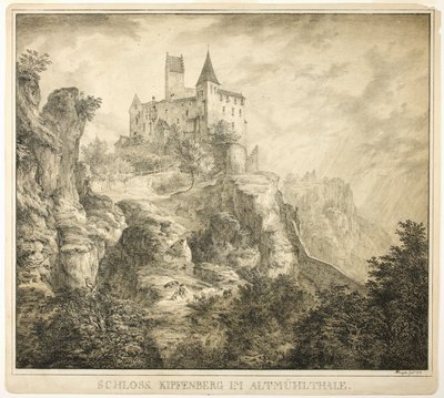 Kasteel Kipfenberg in de vallei van Altmühl door Domenico Quaglio