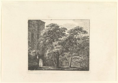 Gotische architectuur in een landschap, ca. 1807 door Domenico Quaglio II