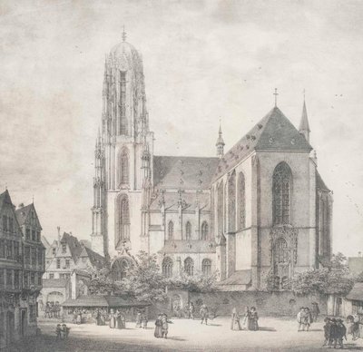 Litho - Frankfurt - Keizerlijke Dom - Quaglio - 1819 door Domenico Quaglio the Younger