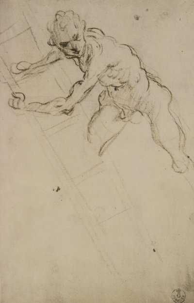 Studie van een figuur voor de Kruisiging door Domenico Robusti Tintoretto