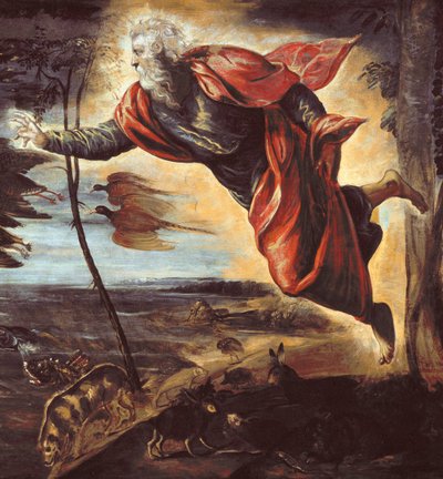 De schepping van de dieren (detail) door Domenico Robusti Tintoretto