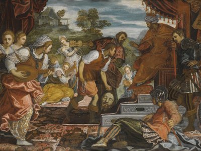 De triomf van David door Domenico Robusti Tintoretto