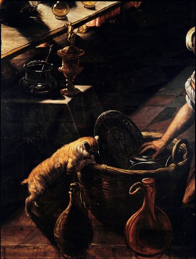 Het laatste avondmaal (detail) door Domenico Robusti Tintoretto