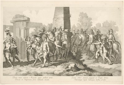 Soldaten bij obelisk door Domenico Rossetti