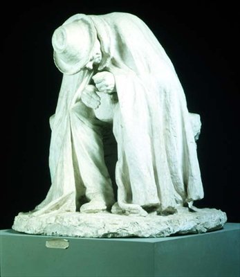 Oude Man die Soep Eet, sculptuur door Domenico Trentacoste (1859-1933) door Domenico Trentacosta