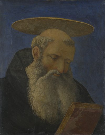 Hoofd van een geschoren, bebaarde heilige van het Carnesecchi-tabernakel, ca. 1440 door Domenico Veneziano