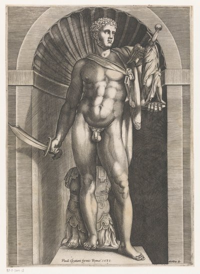 Sculptuur van een strijder door Domenico Vito