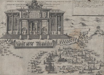 Intocht van Hendrik III, koning van Frankrijk en Polen, in Venetië, 1574 door Domenico Zenoi