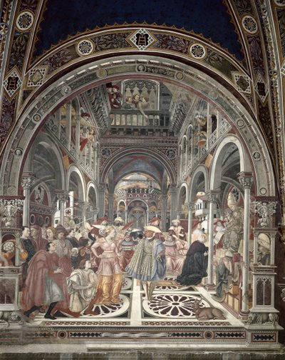 Paus Celestinus III (c.1106-98) Verleent Autonomie aan het Ziekenhuis van Siena, 1442 door Domenico di Bartolo