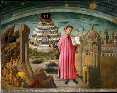 Portret van Dante met de Goddelijke Komedie door Domenico di Michelino