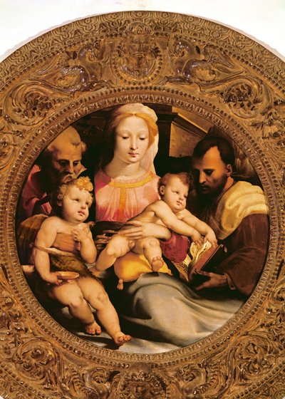 Detail van de Heilige Familie en Johannes de Doper (detail) door Domenico di Pace Beccafumi  