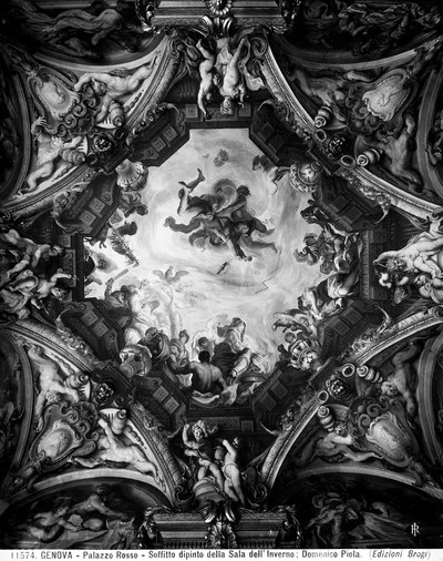 Allegorie van de winter, op het gewelf van de Winterkamer door Domenico the Elder Piola
