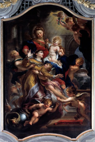 Extase van Sint Catharina van Genua door Domenico the Elder Piola