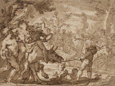 De Triomf van Bacchus, ca. 1642-1703 door Domenico the Elder Piola