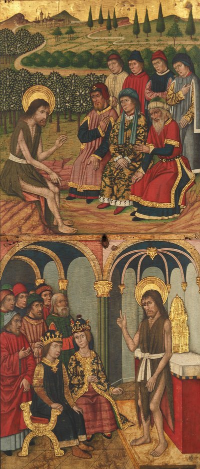 Paneel van Johannes de Doper met Scènes uit Zijn Leven door Domingo Ram