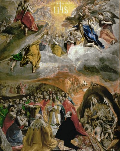 Aanbidding van de Heilige Naam van Jezus, 1577-1579 door Dominico El Greco