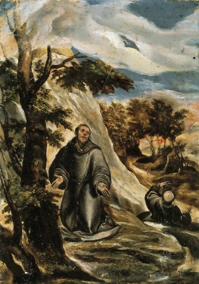 Sint Franciscus van Assisi ontvangt de stigmata, ca. 1565-1570 door Dominico El Greco