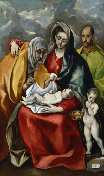 De Heilige Familie met de jonge Johannes de Doper door Dominico El Greco