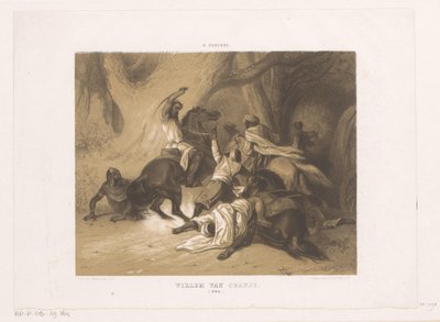 Willem met de Hoorn, graaf van Orange, bestrijdt de Moren door Dominicus Anthonius Peduzzi