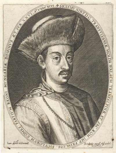 Sigismund Bathory 1572-1613, Prins van Transsylvanië. Uit Atrium heroicum, Augsburg 1600-1602 door Dominicus or Custodis Custos