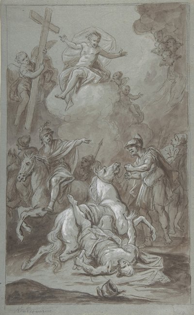 De bekering van St. Paulus recto, De executie van de gevangene verso, 18e-begin 19e eeuw door Dominik Kindermann