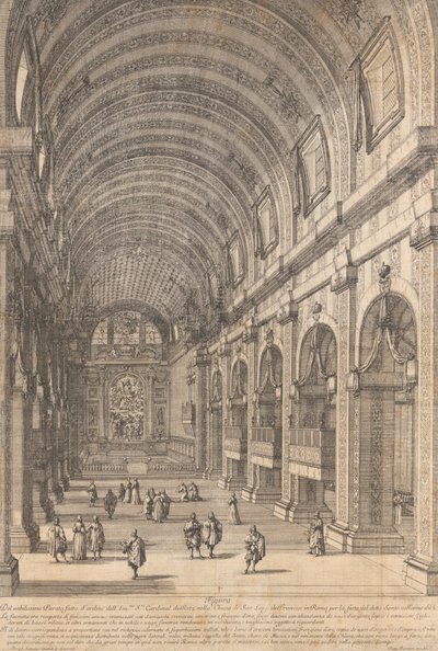 Decoratie besteld door kardinaal de Retz in de kerk van San Luigi, Rome, voor de heilige, 1665 door Dominique Barriere