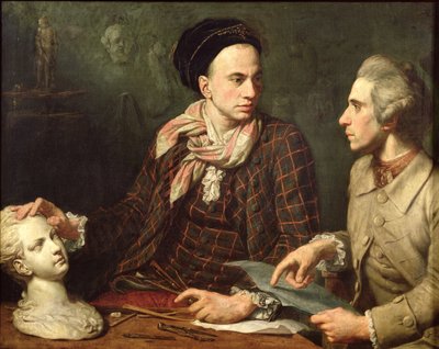 Zelfportret met Dominique Herment (1730-77) 1769 door Dominique Doncre