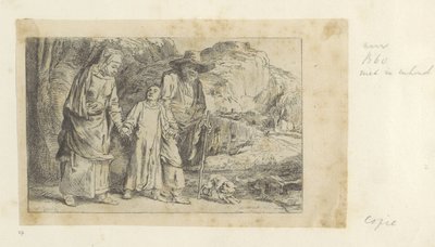 Christus keert terug uit de Tempel met Jozef en Maria door Dominique Vivant Denon (baron) (attributed to)
