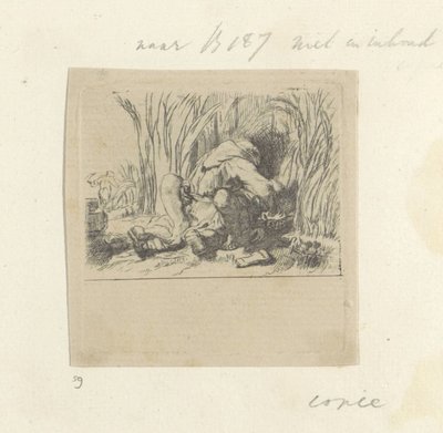 Monnik in het koren door Dominique Vivant Denon (baron) (attributed to)