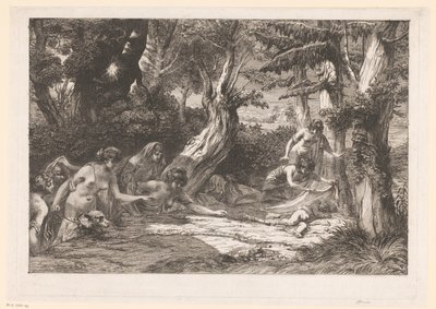 Diana en haar nimfen vinden de slapende Cupido in het bos door Dominique Vivant Denon (baron)