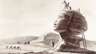 Sfinx van Gizeh in Egypte tijdens de Egyptische campagne door Dominique Vivant Denon