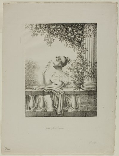 Jong Meisje met Vogel door Dominique Vivant Denon