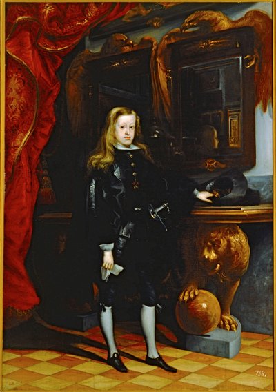 Karel II, zoon van Filips IV ... (schilderij op doek) door Don Juan Carreno de Miranda