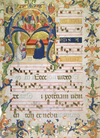 Frontispice van een koorboek uit het Montoliveto-klooster, ca. 1390 door Don Simone Camaldolese