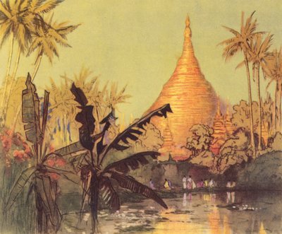 Rangoon (kleur litho) door Donald (after) Maxwell