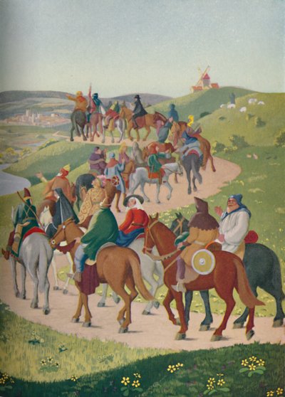 De pelgrims rijden naar Canterbury, ca. 1950 door Donald Craig