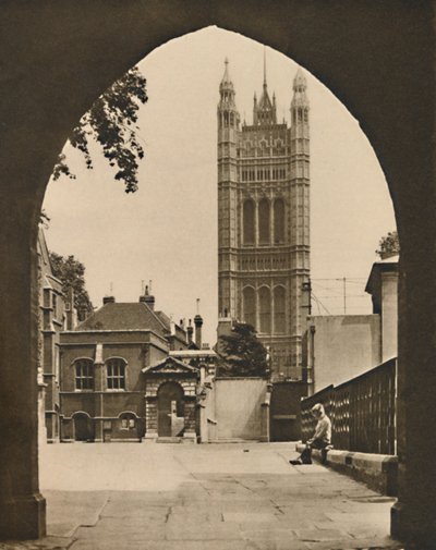 Little Deans Yard in Westminster: Een uitzicht op een Engelse openbare school, ca. 1935 door Donald McLeish
