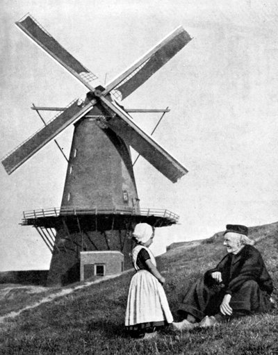 Traditioneel Nederlands tafereel met molen, Nederland, 1936 door Donald McLeish