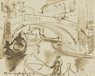 Een kanaal in Venetië door Donald Shaw MacLaughlan
